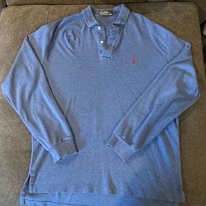 Mens long sleeve blue long sleeve polo by Ralph Lauren